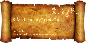Küller Árpád névjegykártya