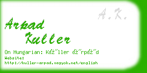 arpad kuller business card